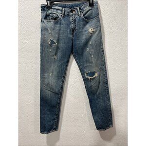 VTG Ralph Lauren Denim & Supply Sz24 (30X38) Med Wash Distressed Boyfriend Jeans